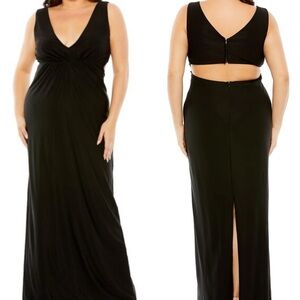 Mac Duggal 68536 | Empire Waist Cutout Back Dress | Black | Women’s 14W